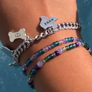 2 homemade bracelets.